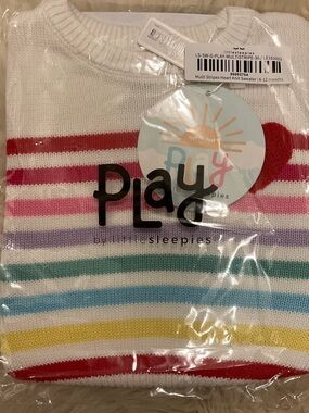 Little Sleepies Rainbow Stripe Sweater with Heart